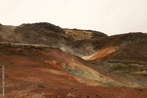 View on the Seltún Geothermal Area in the south of Iceland