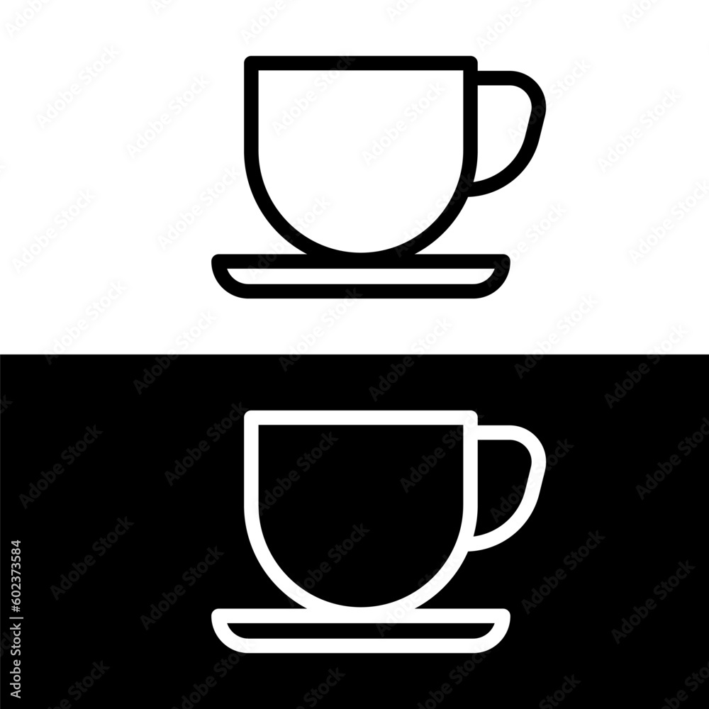 black and white coffee icon