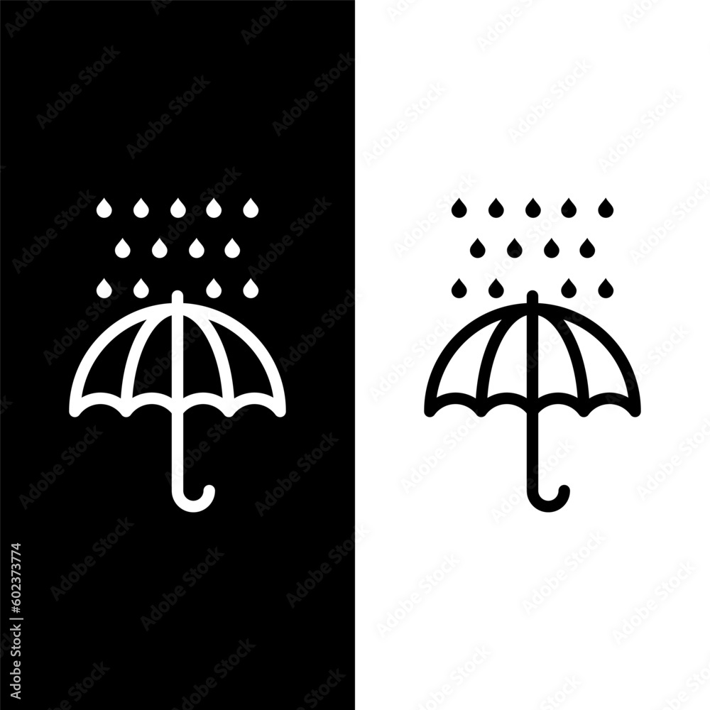 black and white umbrella icon black and white umbrella icon