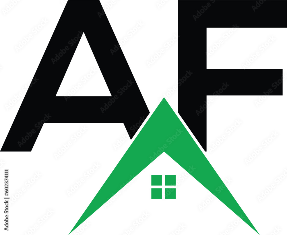 Initial letter AF real estate logo design template AF home or house letter logo Initial letter AF real estate logo design template AF home or house letter logo