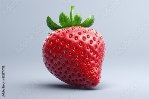 juicy strawberry isolated closeup ai generative copy space