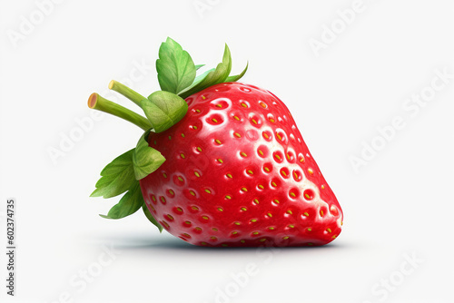 juicy strawberry isolated closeup ai generative copy space