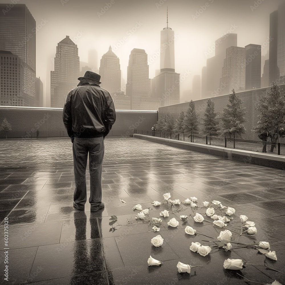 911 patriotic day. September 11 Memorial, ground zero. We will never ...