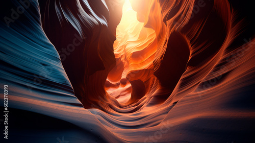 Abstract Warm colors canyon texture background illustration. Generative Ai illustration
