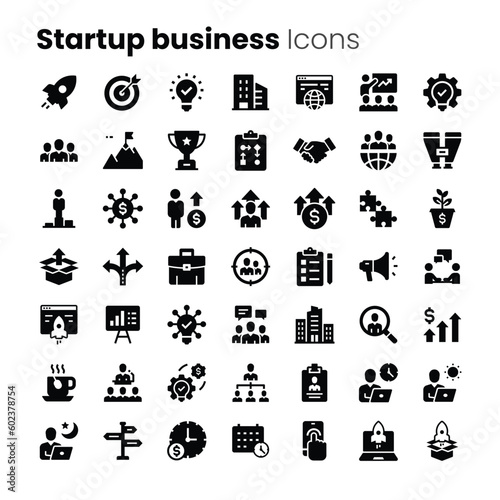 Startup business vector icon set
