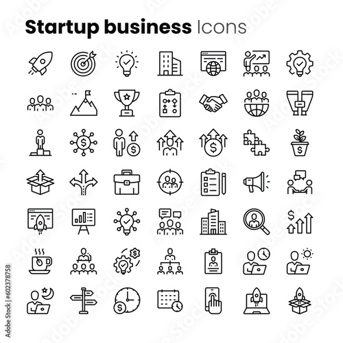 Startup business vector icon set