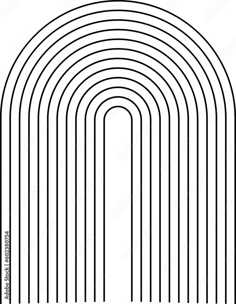 Abstract Minimalist Lined Lone Arch Shape Abstract Minimalist Lined Lone Arch Shape