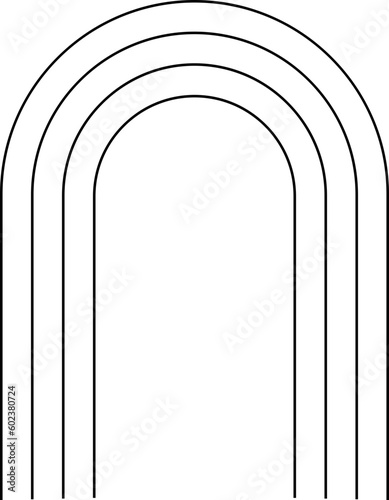 Abstract Minimalist Lined Lone Arch Shape