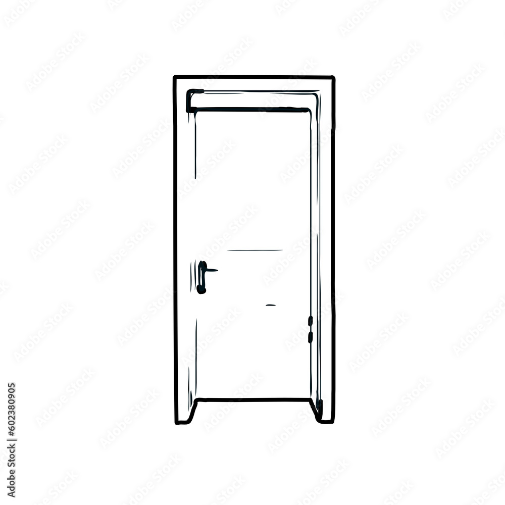 black and white sketch of a house door design with a transparent background black and white sketch of a house door design with a transparent background