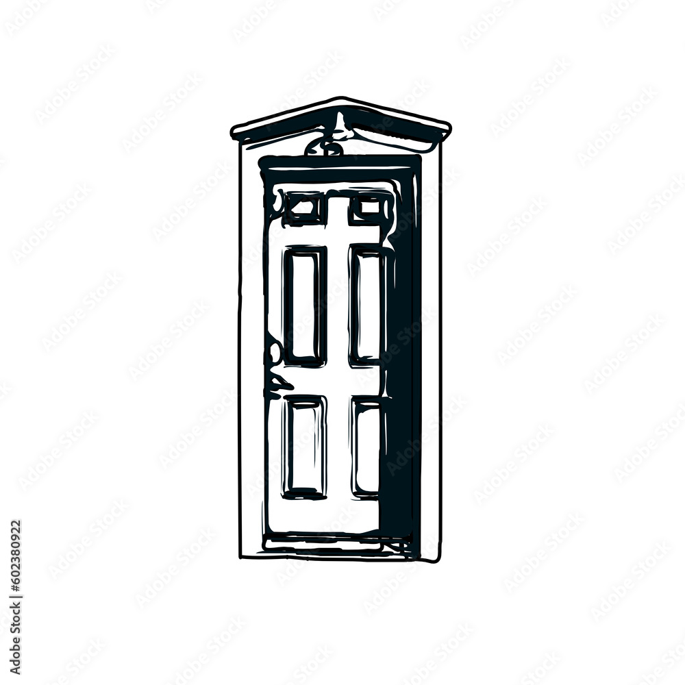 black and white sketch of a house door design with a transparent background black and white sketch of a house door design with a transparent background
