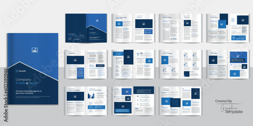 Corporate Brochure Ebook Layout E-Book Layout with Blue Accents eBook Company Profile Layout 