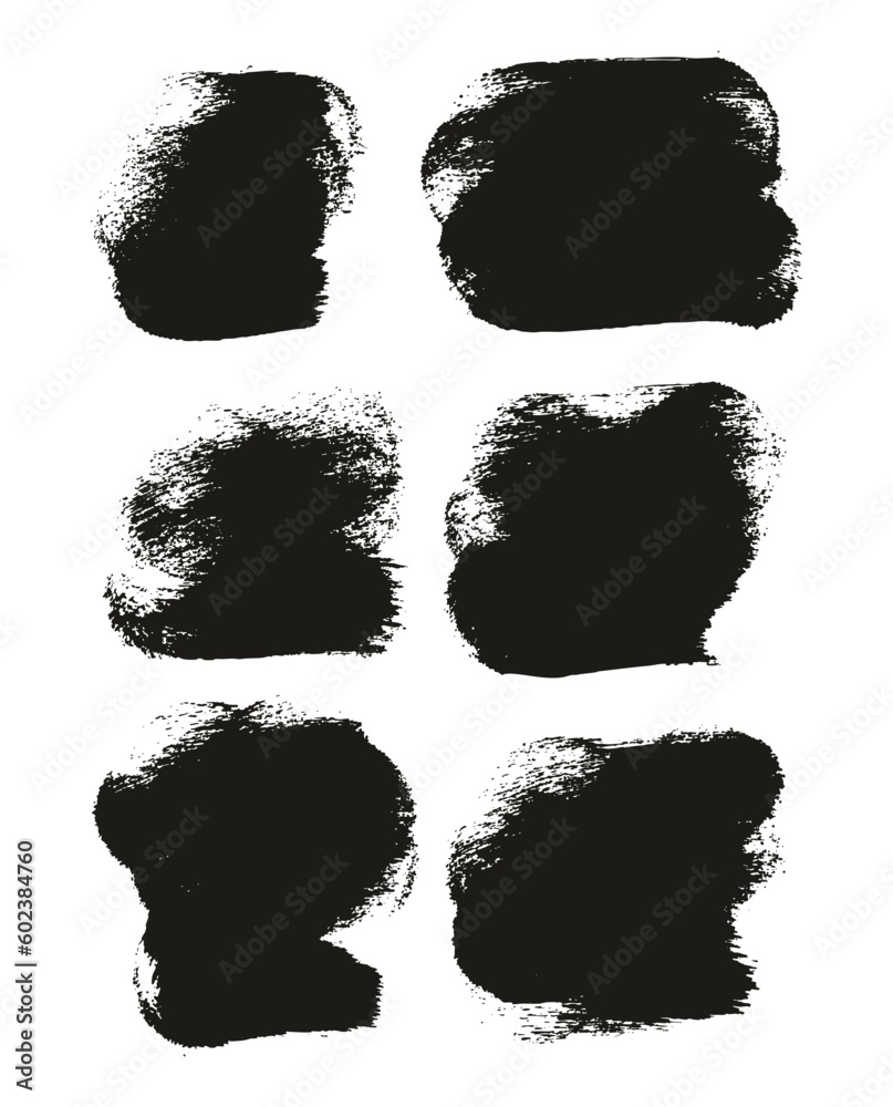 Round Sponge Thick Artist Brush Short Background High Detail Abstract Vector Background Set 