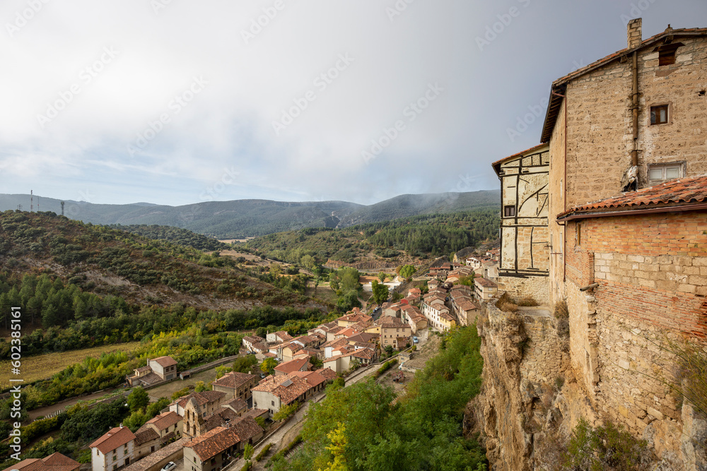 partial view of Frías town, Las Merindades, province of Burgos, Castile and León, Spain