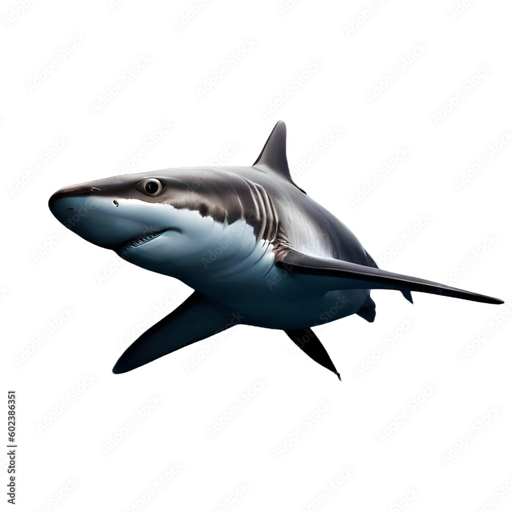 Obraz premium Grey Shark isolated on white