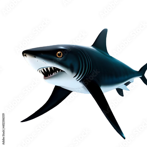 Shark cartoon isolated on white