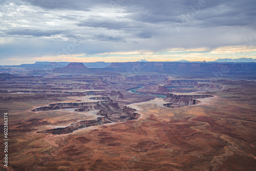 Green River Overlook in the canyon lands national park at sunset