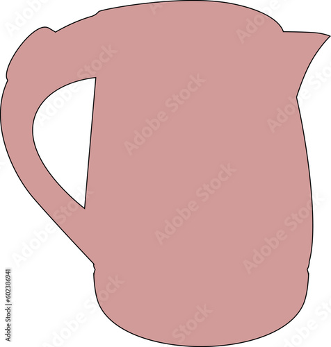 Electric kettle drawing flat for decoration.