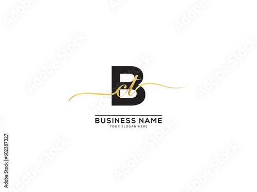 Calligraphy Bct Luxury Logo, Creative Signature Bct cbt Logo Letter Vector For Luxury Shop