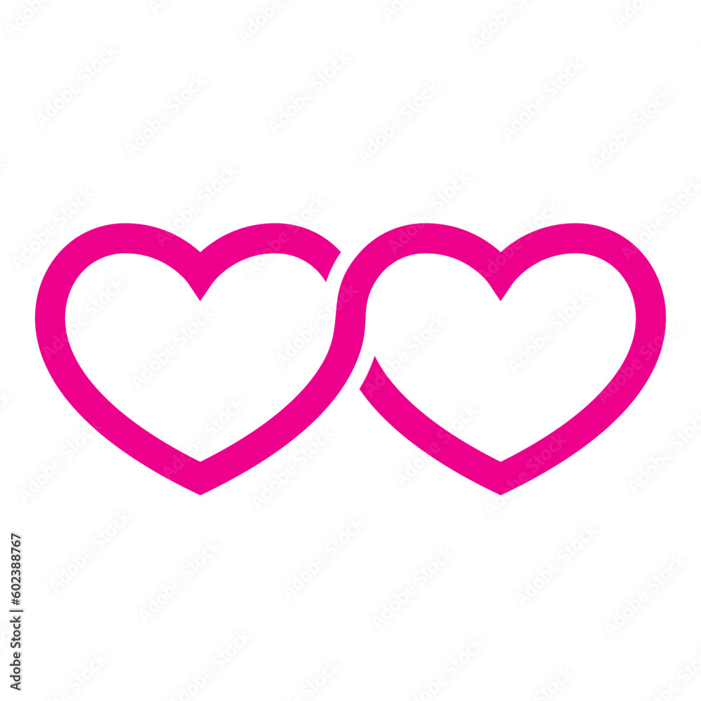   endless love  -  two connected hearts making an infinity sign.