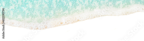 Ocean wave PNG photo. Blue soft water with white foam on transparent background