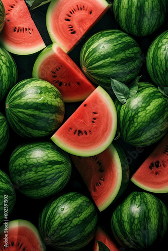 watermelon on a market