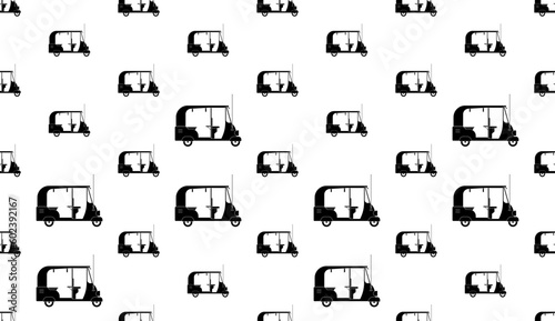 Auto Rickshaw Icon Seamless Pattern Y_2206001