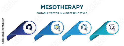 mesotherapy icon in 4 different styles such as filled, color, glyph, colorful, lineal color. set of   vector for web, mobile, ui