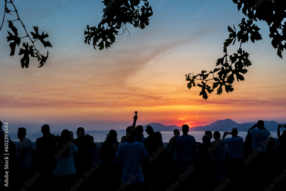 Fototapeta premium sunset at the village of Zia in kos