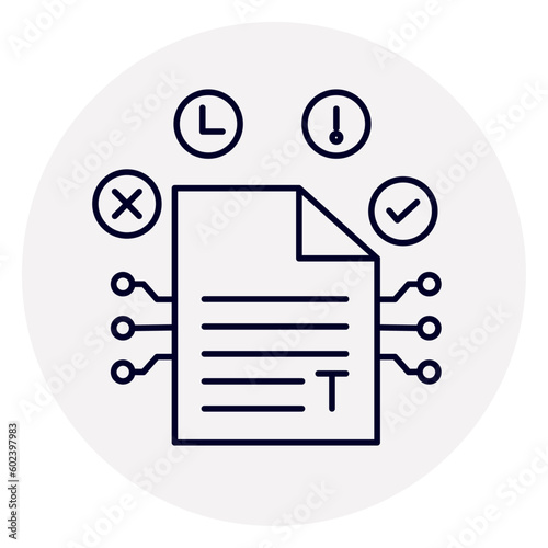 Contextual Recommendation Symbol: AI-Based Personalized Recommendations. Contextual Recommendation Vector Line Icon.