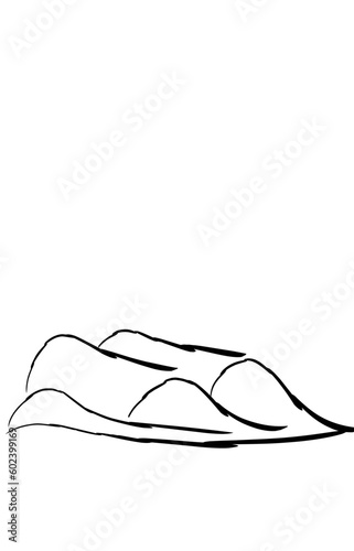 abstract black line mountain view