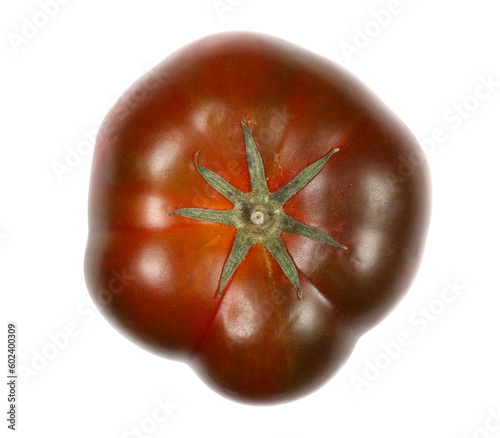 Fotografía Close up sweet marmande tomato isolated on white, top view