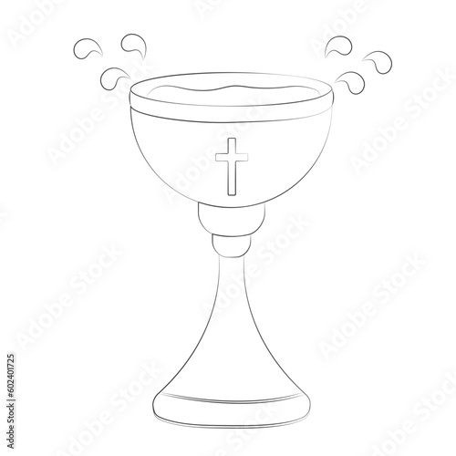  Font for Baptism Vector Illustration in Doodle Style