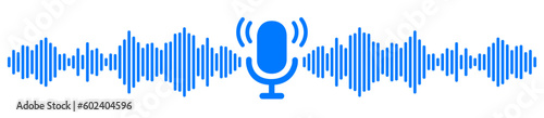 Recording voice message sign, recording conversation - stock vector