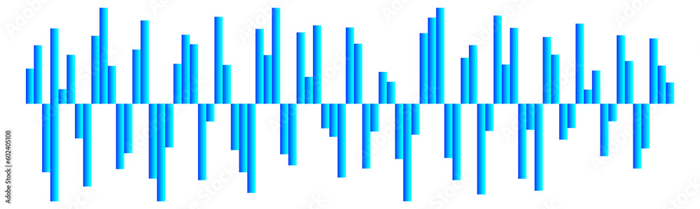 Sound equalizer. Audio amplitude level. Noise graph Sound equalizer. Audio amplitude level. Noise graph