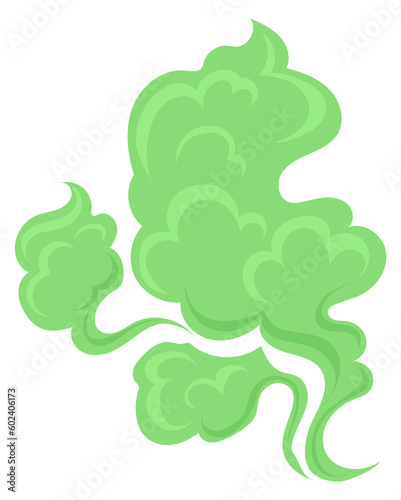 Toxic cloud. Cartoon green fart. Bad scent