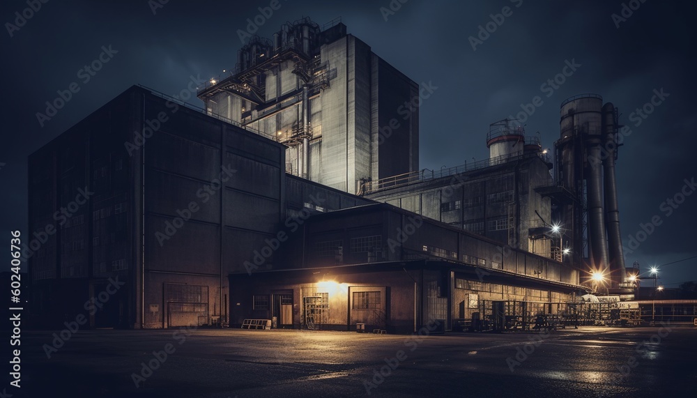 Fototapeta premium Industrial factory, Generative AI