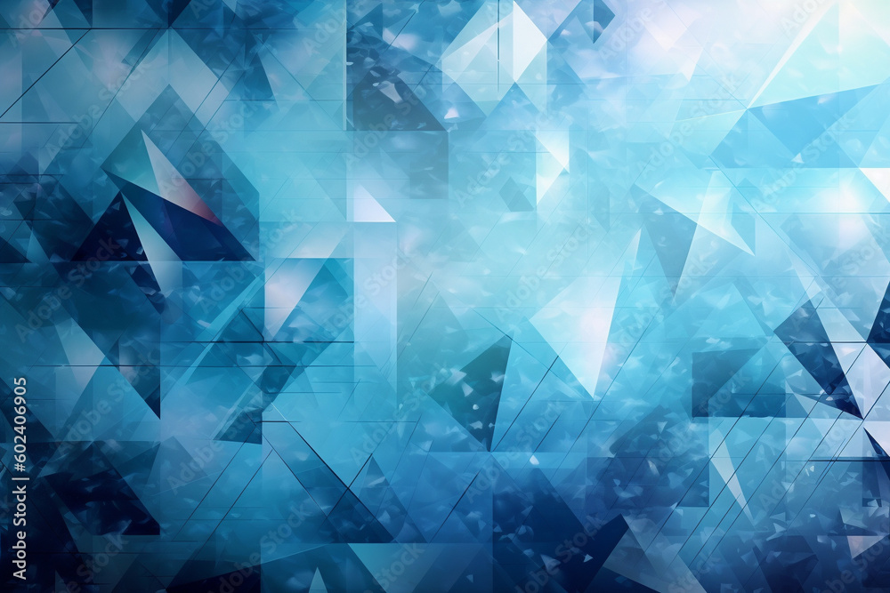 Obraz premium Geometric blue pattern design abstract wallpaper background. Ai generated