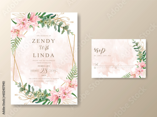 romantic floral wedding invitation card