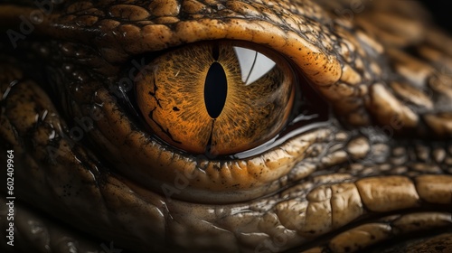 Detailed Eye Of African Crocodile Generative AI