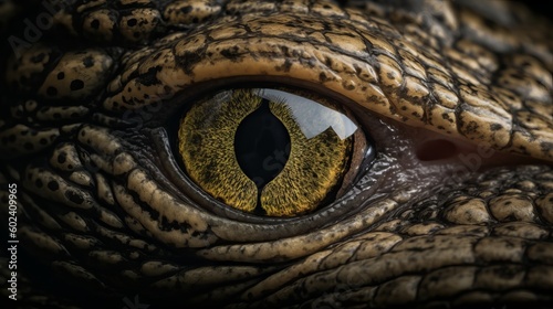 Detailed Eye Of African Crocodile Generative AI