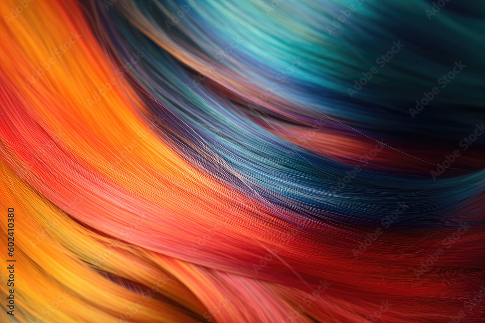 Beautiful rainbow hair background. Healthy smooth shiny hair. Generative AI Beautiful rainbow hair background. Healthy smooth shiny hair. Generative AI