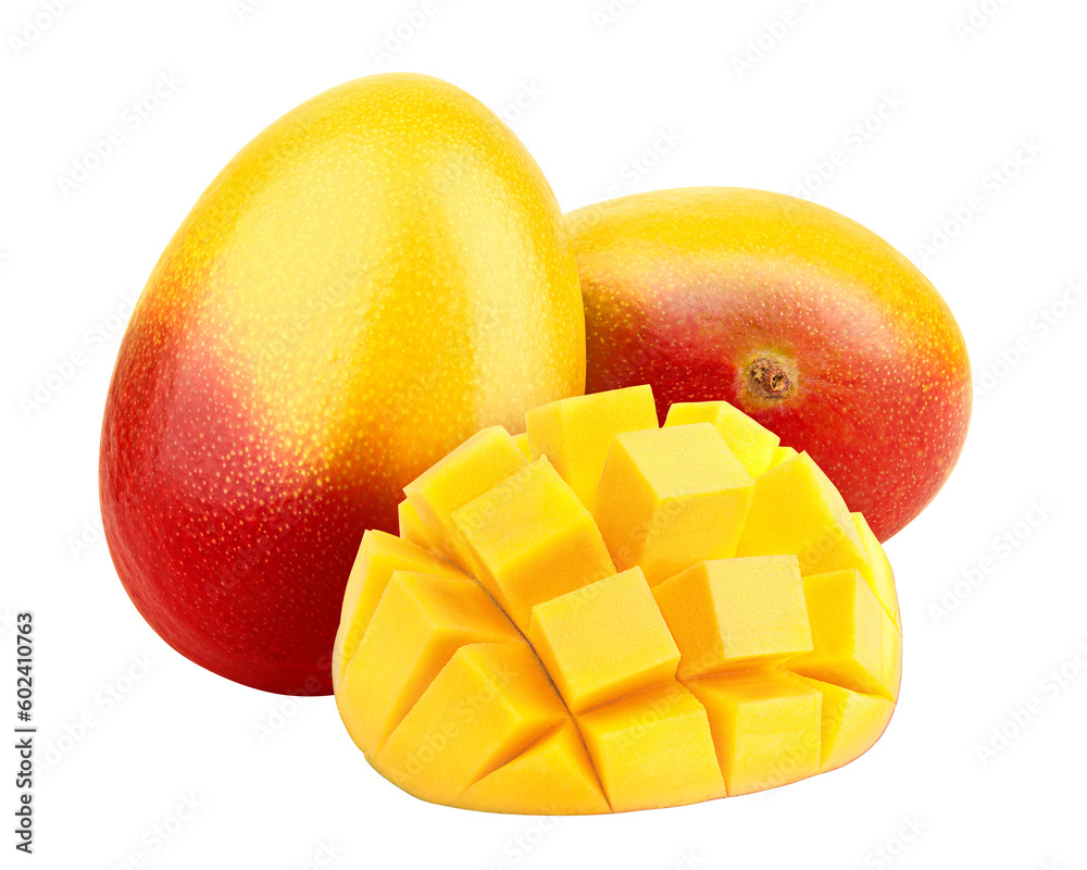Mango isolated on white background, full depth of field Mango isolated on white background, full depth of field