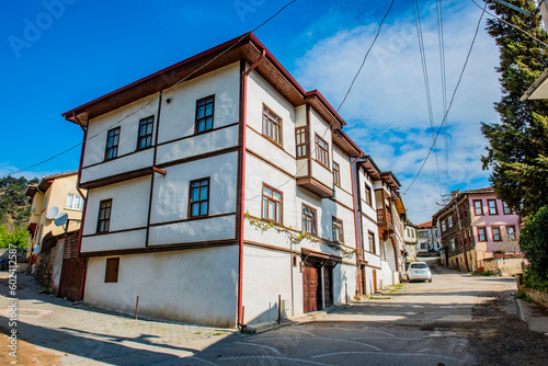 Tarakli, Sakarya, Turkey. Traditional old houses in Tarakli District. Beautiful historical houses. photo