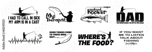 Fishing T shirt Design Bundle, Quotes about Fishing, Fishing T shirt, Fishing typography T shirt design Collection
