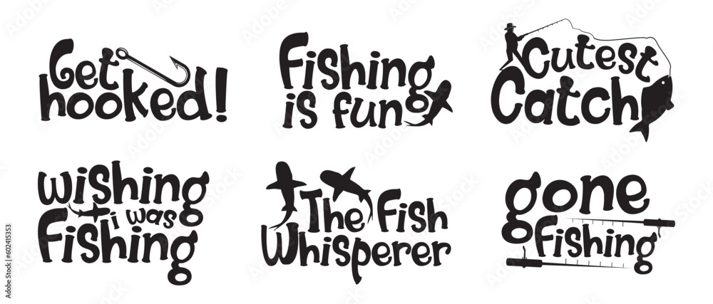 Fishing T shirt Design Bundle, Quotes about Fishing, Fishing T shirt, Fishing typography T shirt design Collection