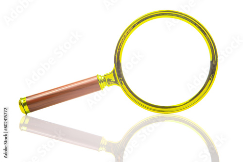 magnifying glass on a white background. optical search