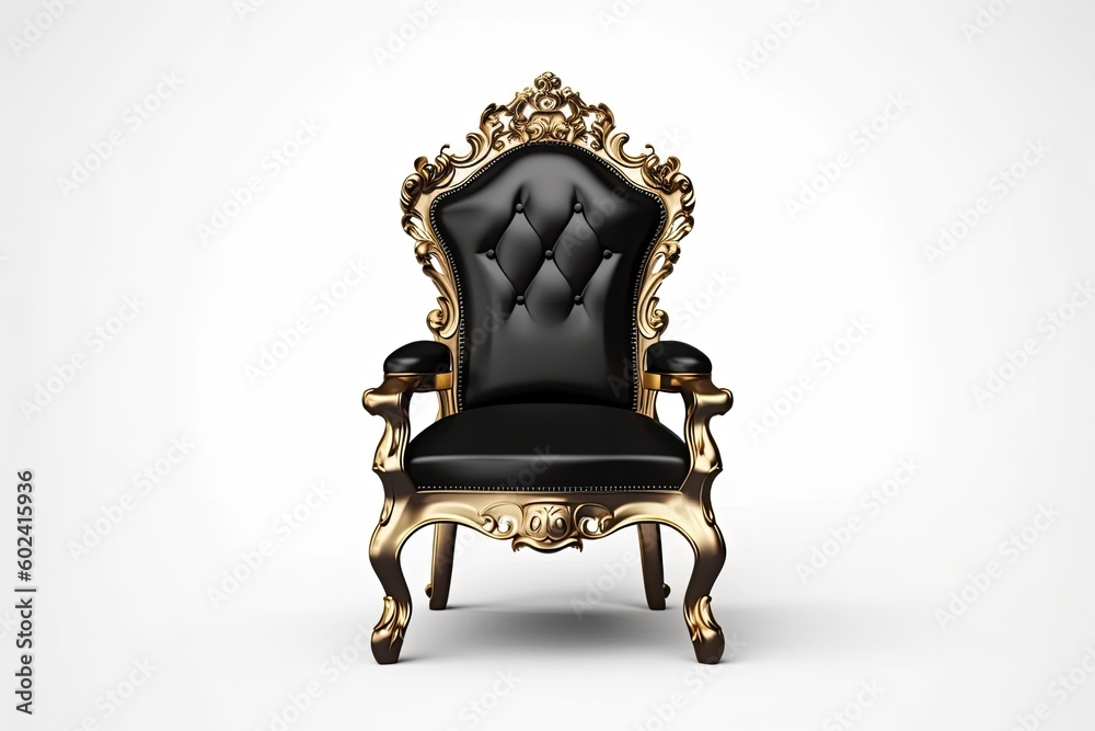luxurious black and gold chair on a clean white background Generative AI luxurious black and gold chair on a clean white background Generative AI