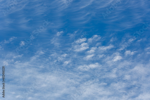 Pretty clouds in the sky. Blue sky with dramatic and or unusual cloud formations. Gorgeous cloudscape, Sonoran Desert heavens.