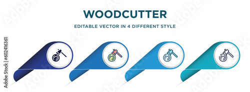 woodcutter icon in 4 different styles such as filled, color, glyph, colorful, lineal color. set of   vector for web, mobile, ui