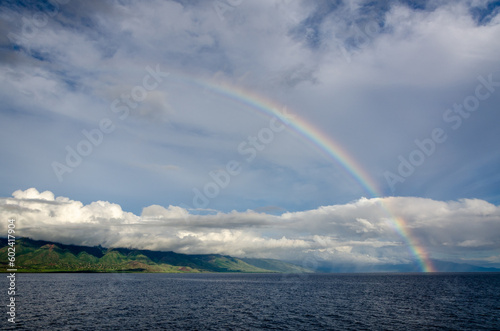Rainbow over the sea near Lanai, Hawaii